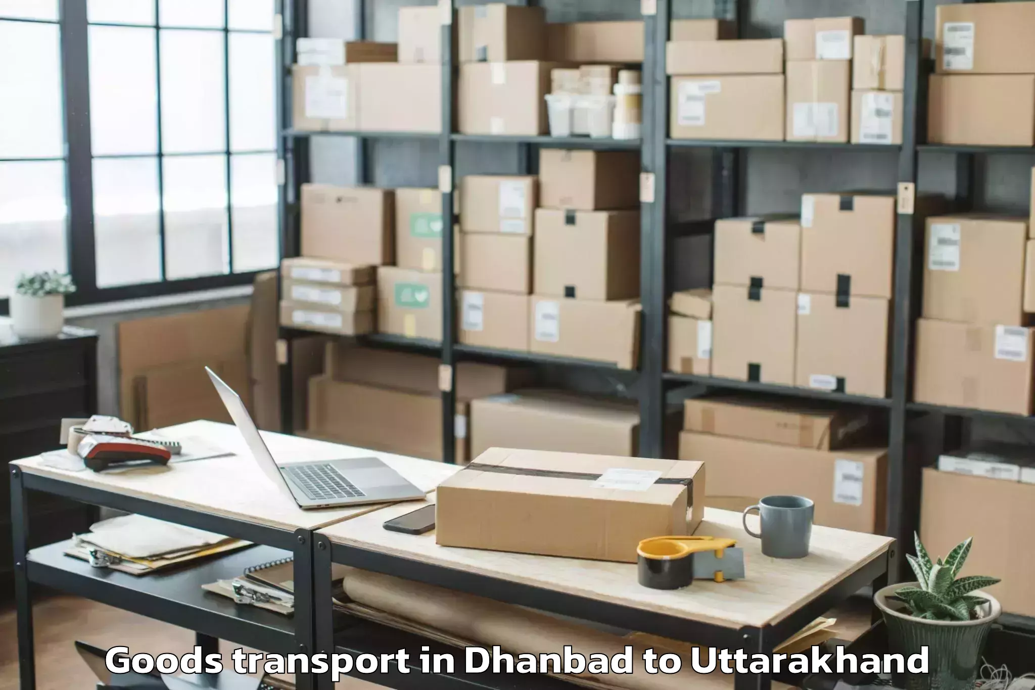 Easy Dhanbad to Herbertpur Goods Transport Booking